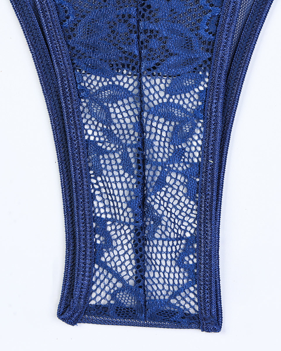 Ameline | Body Transparente de Encaje con Estampado Floral y Detalle de Lazo