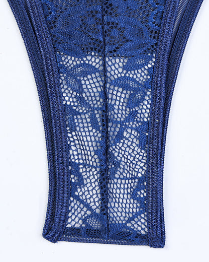 Ameline | Body Transparente de Encaje con Estampado Floral y Detalle de Lazo