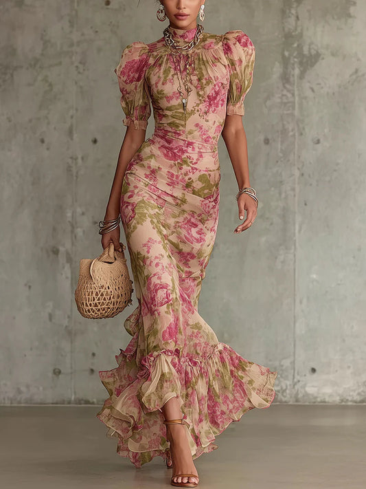 Fiora ∙ Vestido Largo con Estampado Vintage de Rosas