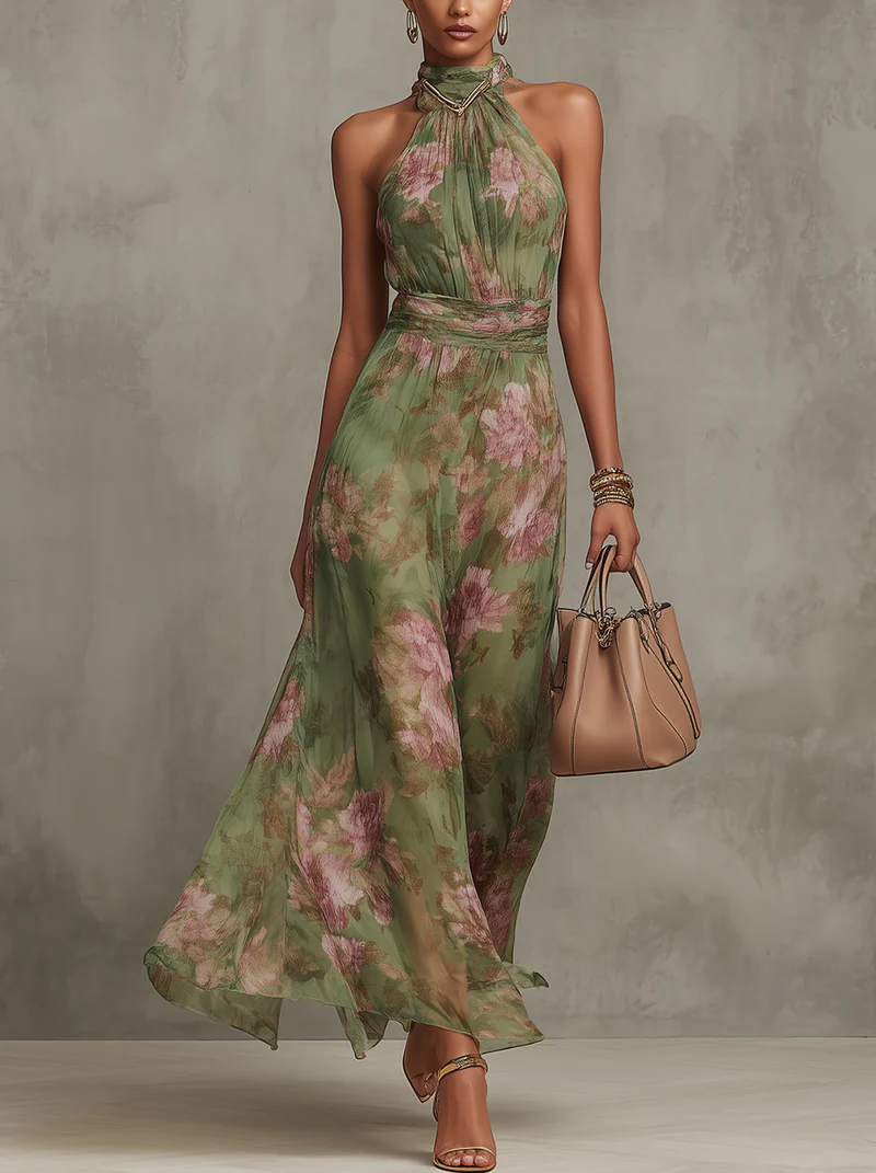 Serena ∙ Vestido Largo con Estampado Floral