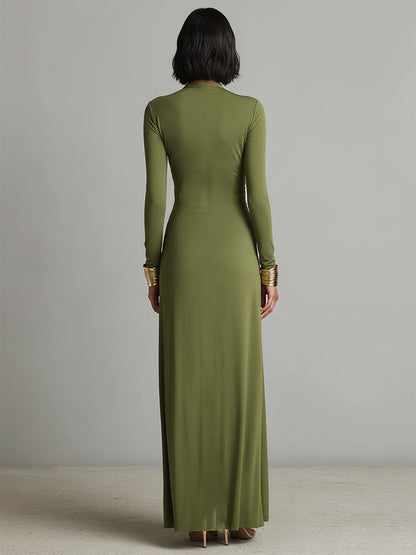 Vestido Largo de Seda Elástica