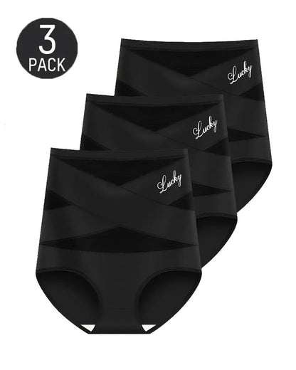 High Waist Tummy Control Breathable Mesh Cross Seamless Hip Lifting Briefs