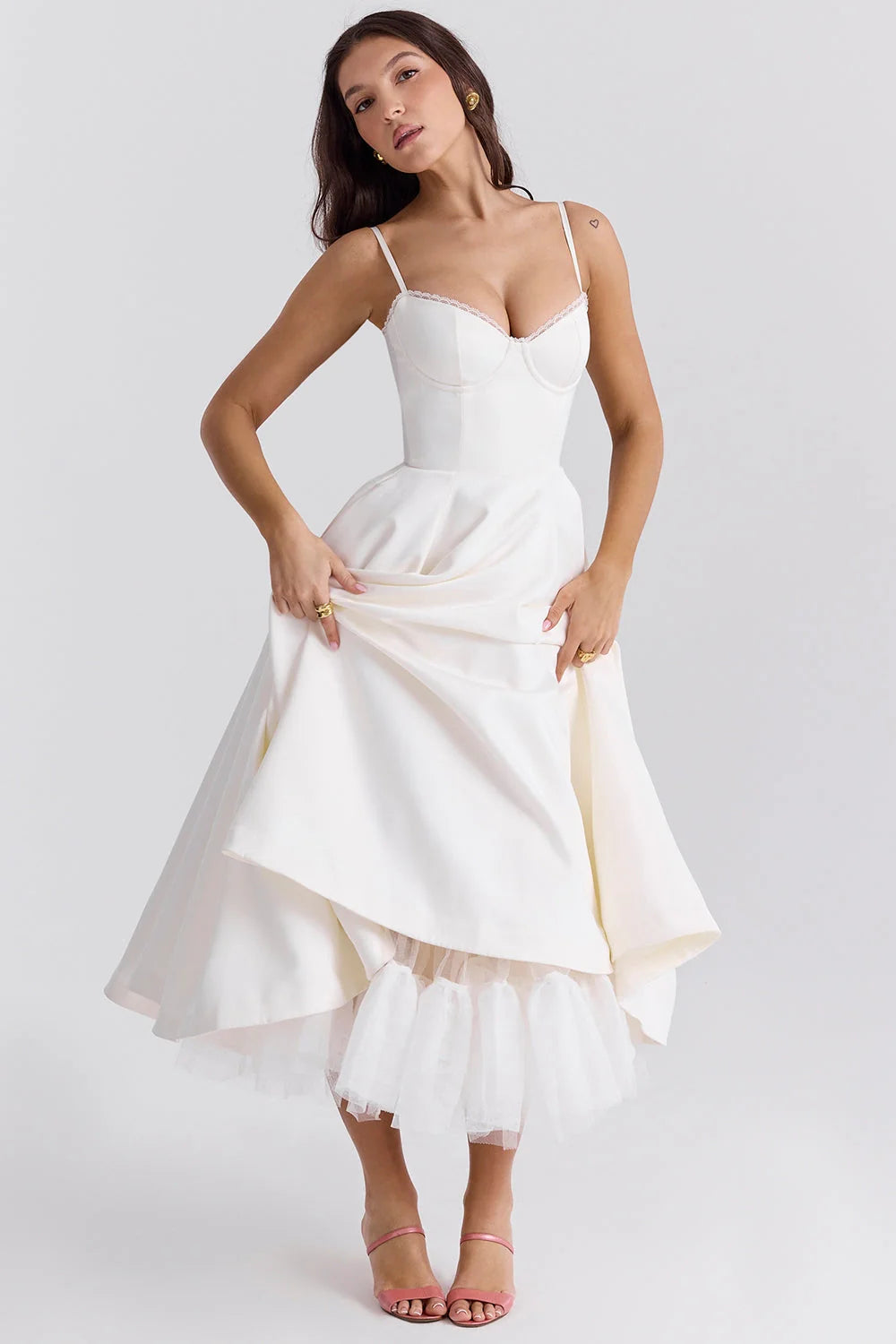 Cindy | Vestido Midi de Tul con Encanto Romántico