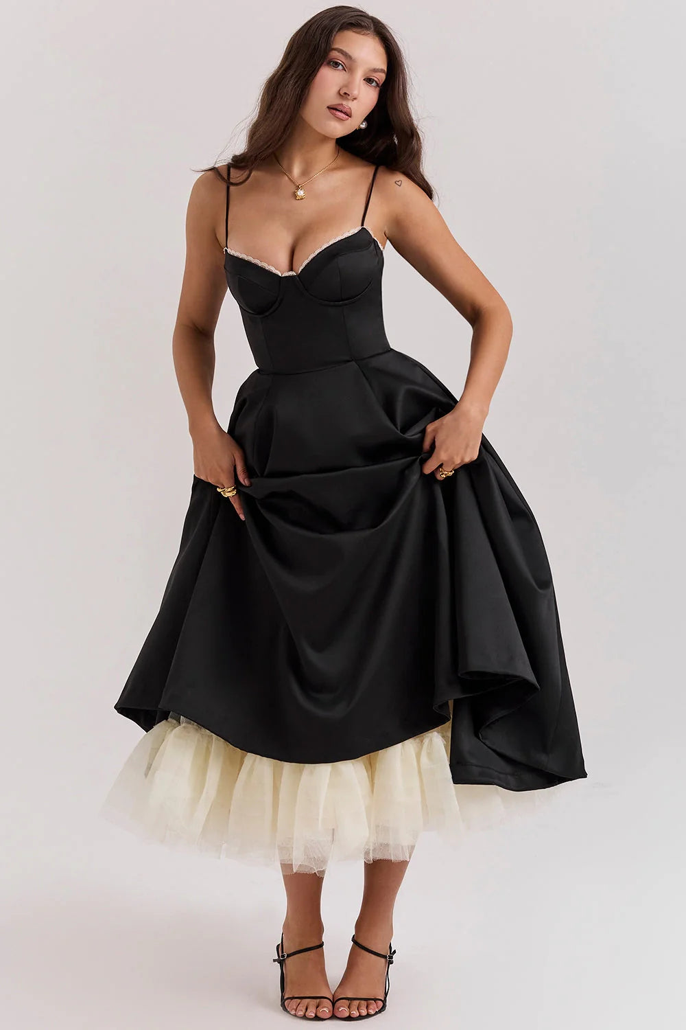 Cindy | Vestido Midi de Tul con Encanto Romántico
